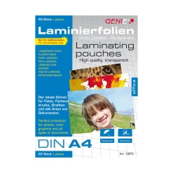 Genie Laminiertaschen 50 A4 - Folien 125 Mic.