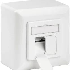 Goobay CAT.6 Universaldose inkl. Aufputzmontage-Rahmen (weiß, 2x RJ-45 Buchse)