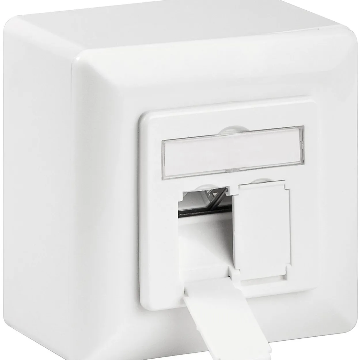 Goobay CAT.6 Universaldose inkl. Aufputzmontage-Rahmen (weiß, 2x RJ-45 Buchse)