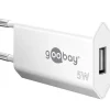 goobay Ladekabel mit Adapter, 12 Watt, 1x USB-A, weiss