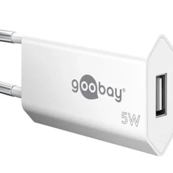 goobay Ladekabel mit Adapter, 12 Watt, 1x USB-A, weiss