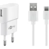 goobay Ladekabel mit Adapter weiß, Kabellänge: 1,0 m, 5 Watt