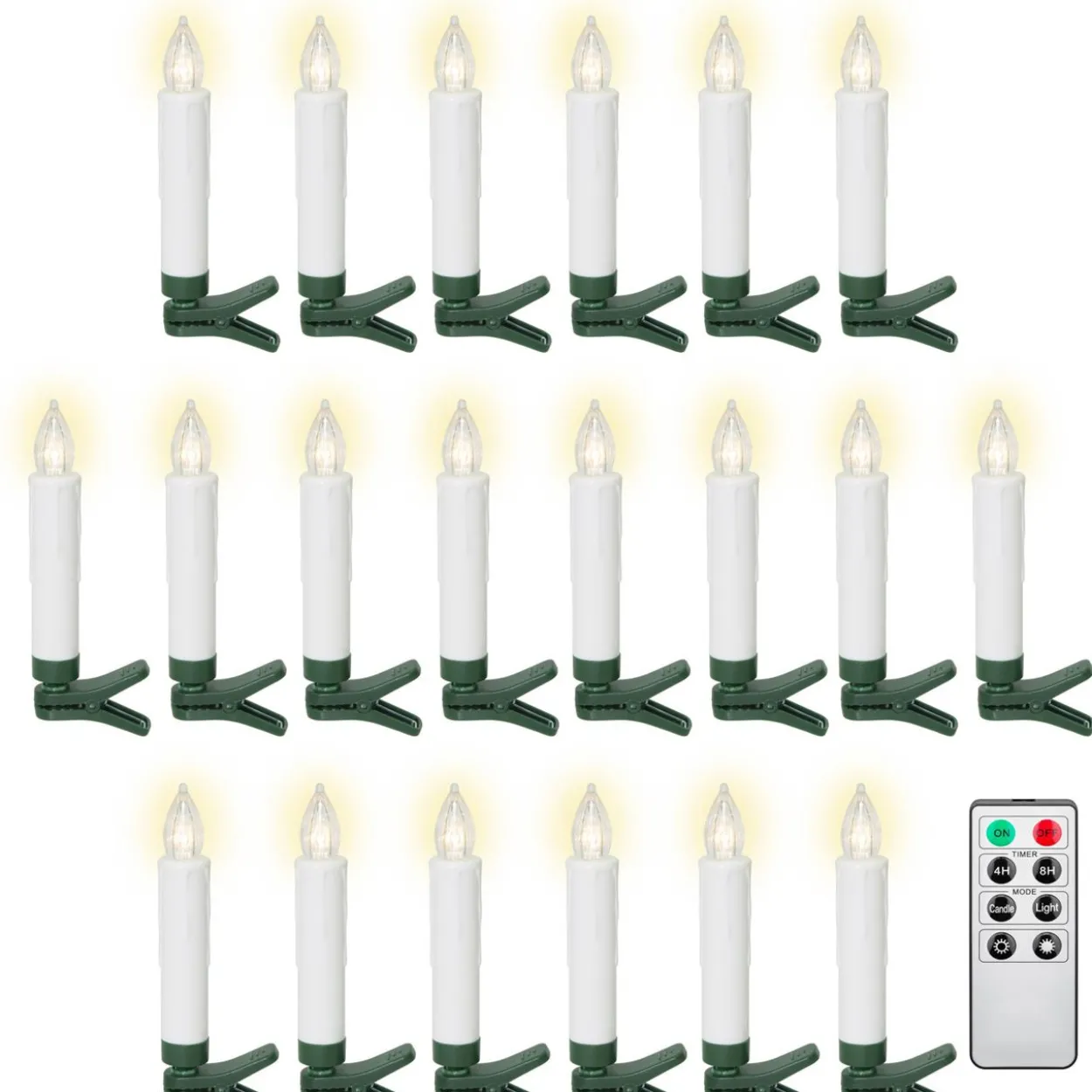 goobay LED Weihnachtsbaumkerzen weiß, 20 St.