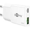 Goobay USB-C PD GaN Dual-Schnelladegerät Slim 30 W (weiß)