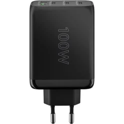 Goobay USB-C PD Multiport-Schnellladegerät 100 Watt (schwarz, 1x USB-A QC, 3x USB-C PD, GaN-Technologie)