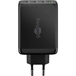 Goobay USB-C PD Multiport-Schnellladegerät 100 Watt (schwarz, 1x USB-A QC, 3x USB-C PD, GaN-Technologie)