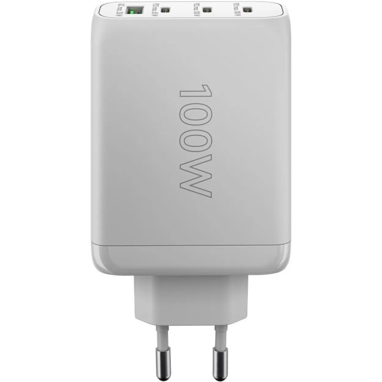 Goobay USB-C PD Multiport-Schnellladegerät 100 Watt (weiß, 1x USB-A QC, 3x USB-C PD, GaN-Technologie)