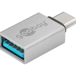 goobay USB 3.2 Gen 1 Adapter USB C Stecker auf USB A Buchse Silber OTG-fähig