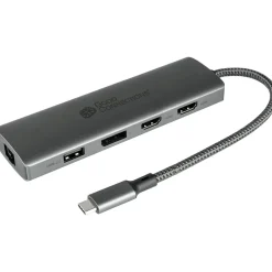 GoodConnections HUB-C001A USB-C HUB 10-Port 2xHDMI; 1xDP; 1xUSB-C; 2xUSB 3.0; 1xUSB 2.0; 1xRJ45; 1xKartenleser Anthrazit