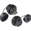 Good Connections Industrie-Steckverbinder S4 - USB 3.0 Durchführungskupplung, Buchse A beidseitig, einseitig mit Deck
