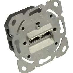Good Connections Netzwerkdose Cat. 6A, 2xRJ45, geschirmt, vertikale Kabelzuführung, ohne Zentralstück/-Abdeckrahmen