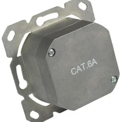 Good Connections Netzwerkdose Cat. 6A, 2xRJ45, geschirmt, vertikale Kabelzuführung, ohne Zentralstück/-Abdeckrahmen