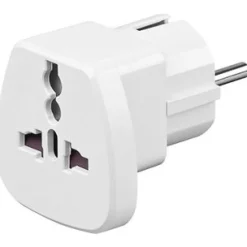 Good Connections Stromadapter Schutzkontakt Stecker auf Buchse UK, Schweiz, Italien, USD, Dänemark Weiß