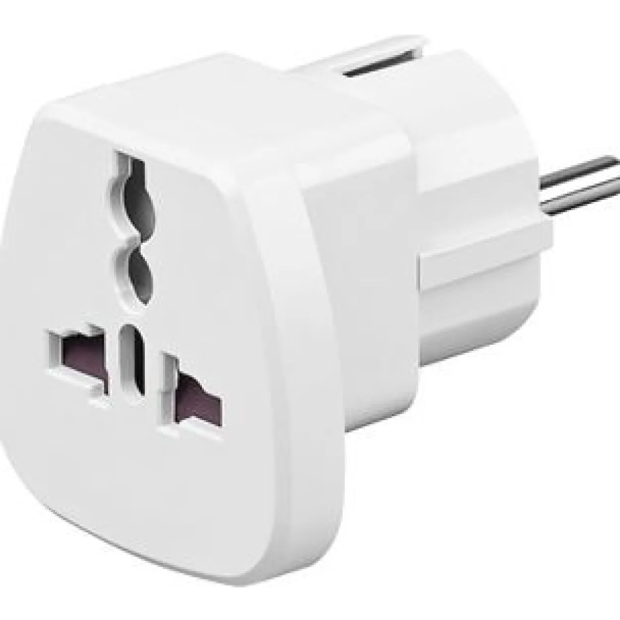 Good Connections Stromadapter Schutzkontakt Stecker auf Buchse UK, Schweiz, Italien, USD, Dänemark Weiß
