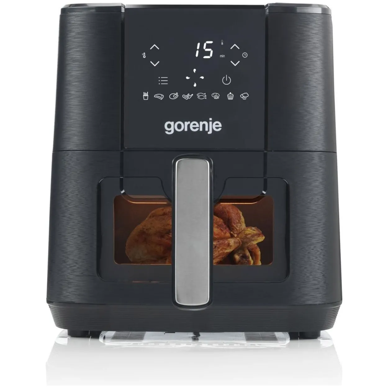 Gorenje Heißluftfritteuse AF1350DWB (schwarz, 1.350 Watt, Korb 5,4 Liter, mit Sichtfenster)