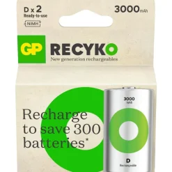 GP 2 Akkus ReCyko+ Mono D 3.000 mAh