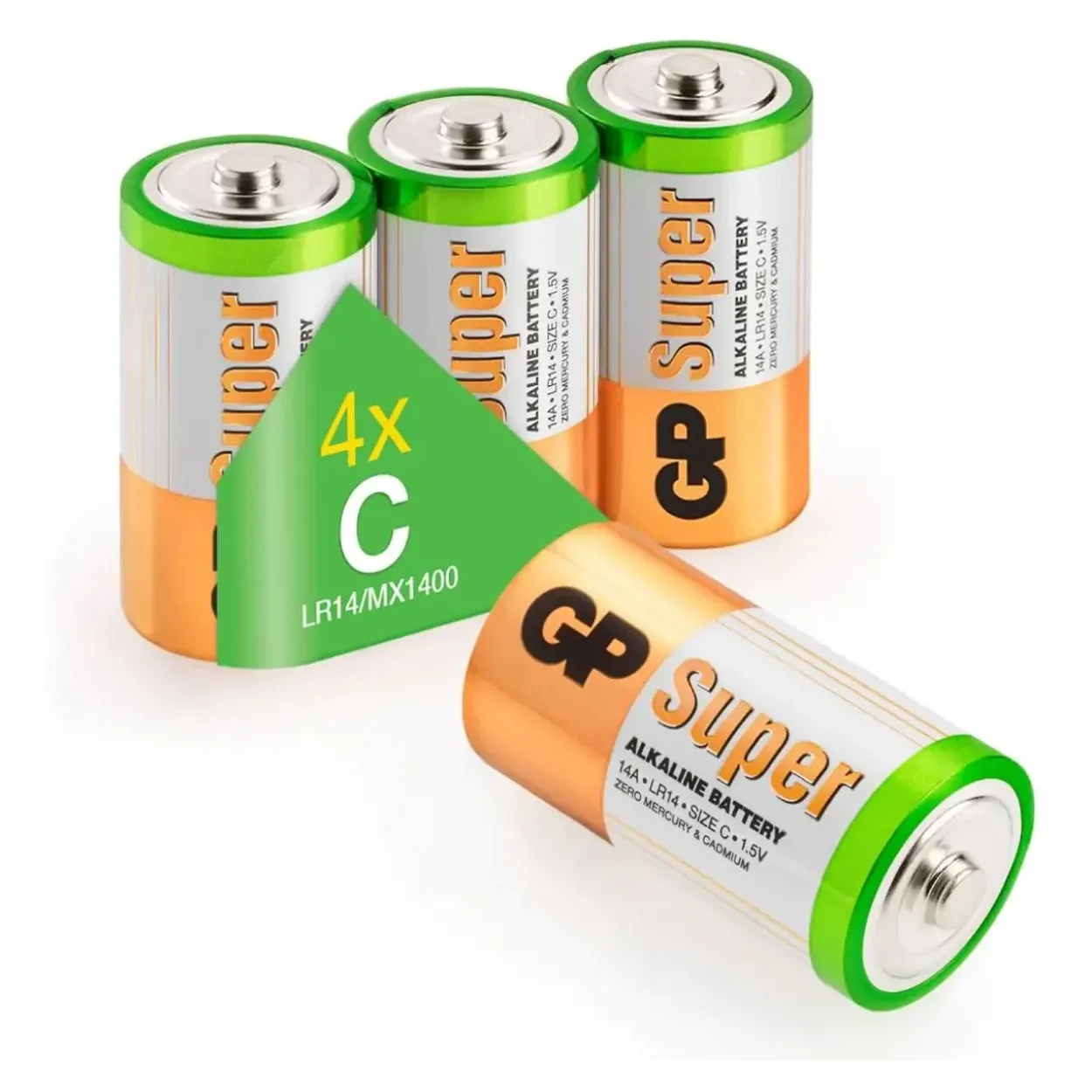 GP Batteries Super Alkaline Batterie C Baby 1,5V 4er Pack