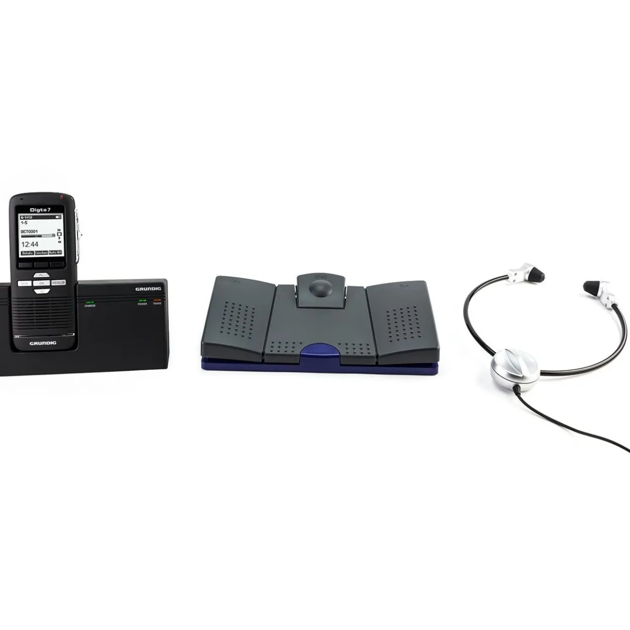 GRUNDIG Digta 7 Starter Kit mit DigtaSoft One digitales Diktiergerät-Set 2 GB