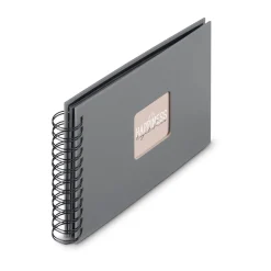 hama Fotoalbum Fine Art neutral 24,0 x 17,0 cm, 50 schwarze Seiten Steingrau