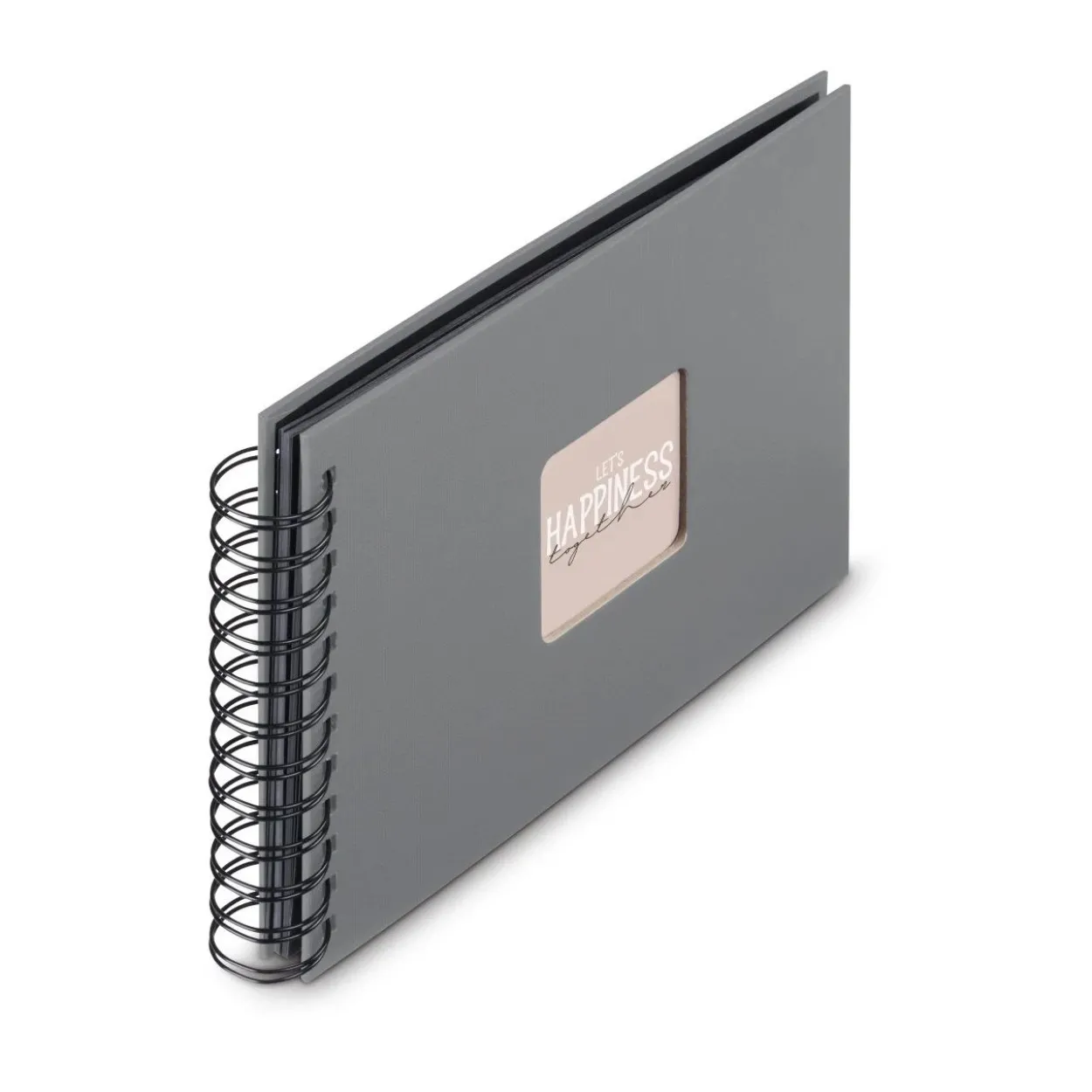 hama Fotoalbum Fine Art neutral 24,0 x 17,0 cm, 50 schwarze Seiten Steingrau