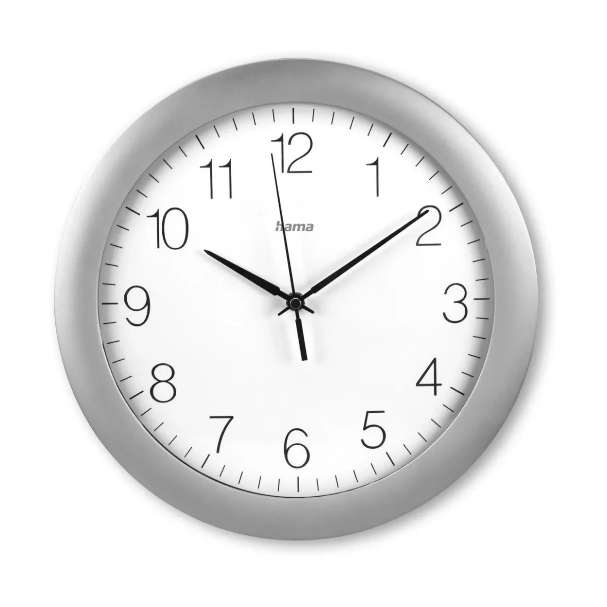 hama Funkwanduhr Teneriffa weiß silber Kunststoff, Ø 30,0 cm