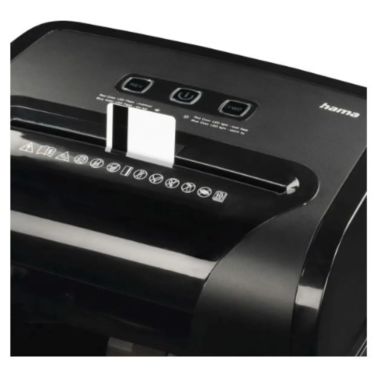 hama Premium M10+ Aktenvernichter mit Partikelschnitt P-5, 2 x 12 mm, bis 10 Blatt, schwarz
