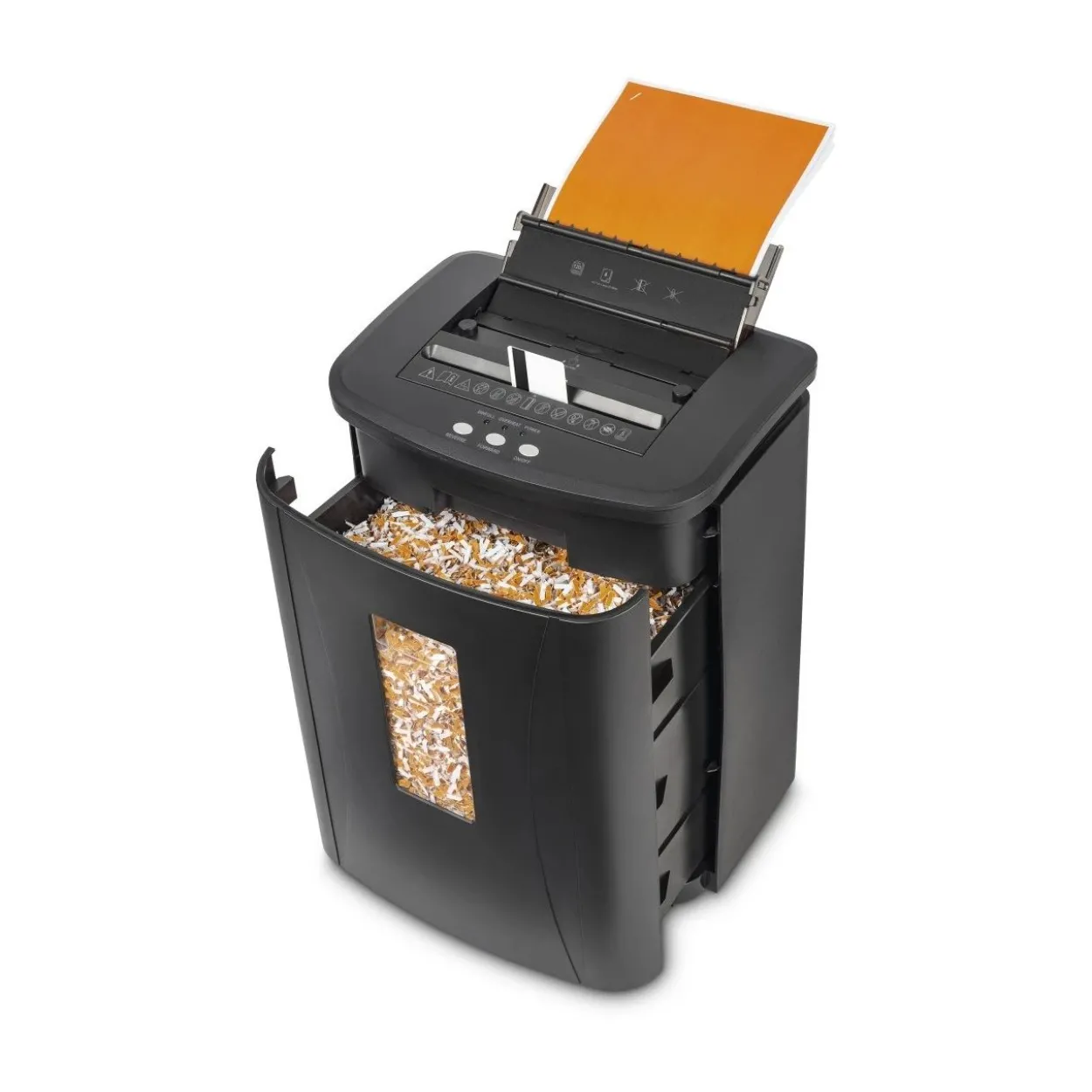 hama Safe Auto M1200 Aktenvernichter mit Partikelschnitt P-4, 4 x 20 mm, bis 120 Blatt, schwarz