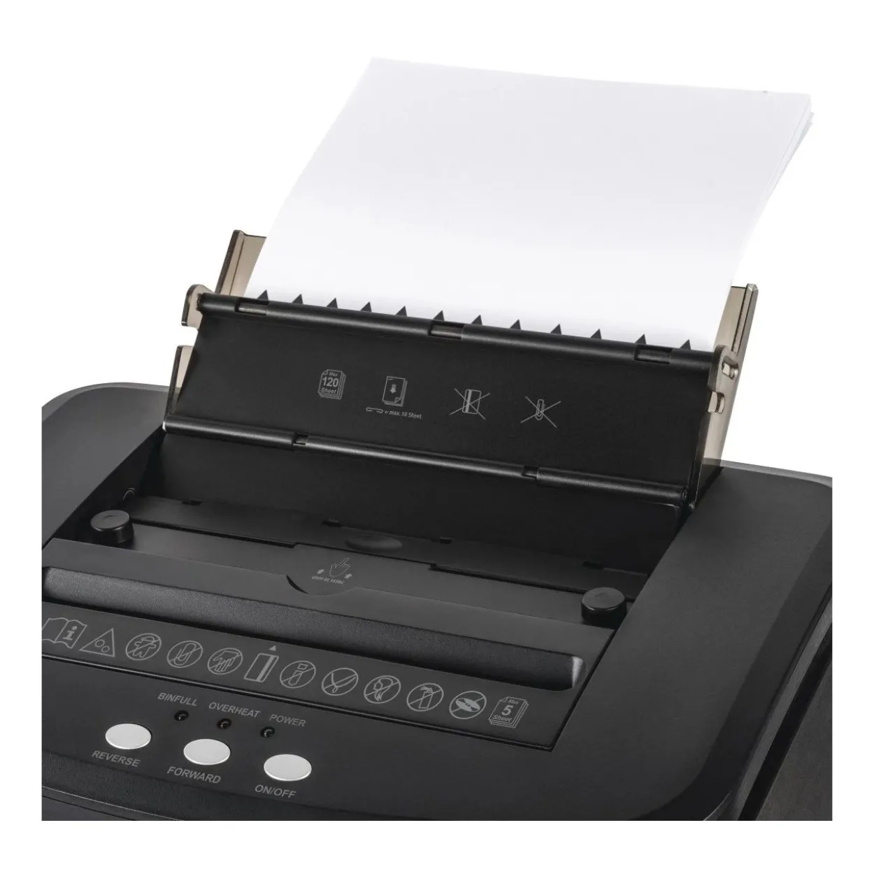 hama Safe Auto M1200 Aktenvernichter mit Partikelschnitt P-4, 4 x 20 mm, bis 120 Blatt, schwarz