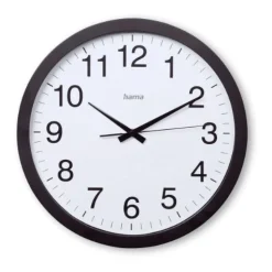 hama Wanduhr Aruba weiß schwarz Kunststoff, Ø 40,0 cm