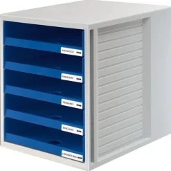 HAN Schubladenbox Schrank-Set blau 1401-14, DIN C4 mit 5 Schubladen