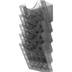 helit Wandprospekthalter the grid wall grau DIN A4 5 Fächer