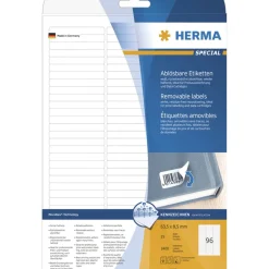 Herma 4202 ablösbar Universal-Etiketten 6.35x8.5 cm (25 Blatt (2400 Etiketten))