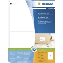 Herma Adressetiketten A4 weiß 199,6x143,5 mm Papier 200 St.