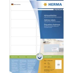 Herma 4267 Adressetiketten 9.91x3.38 cm (100 Blatt (1600 Etiketten))