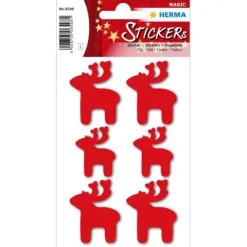 HERMA Aufkleber 6548 Elche, rot, 6 Etiketten