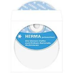 Herma 100 CD-Papierhüllen weiß mit Klebefläche Leerhülle für Aufbewahrung (1140)