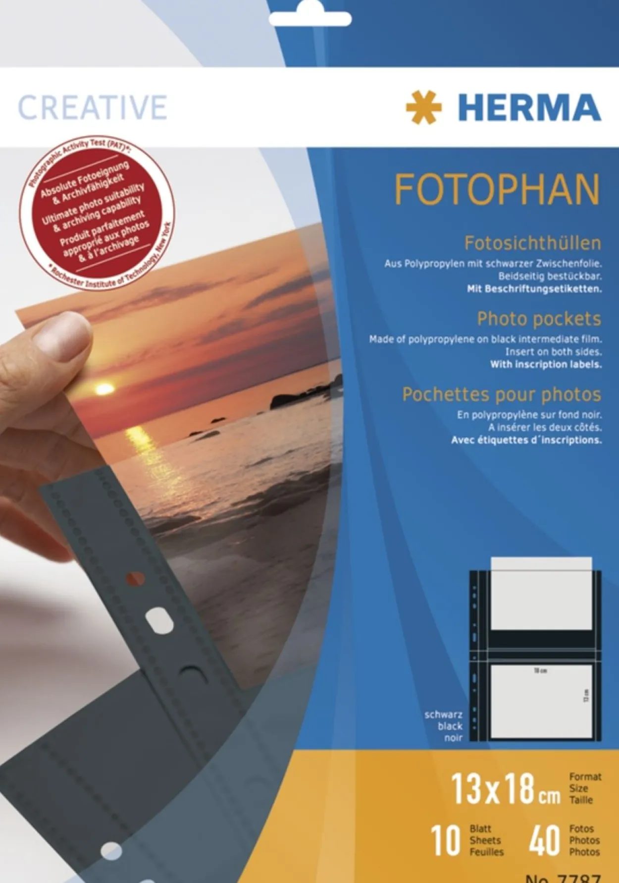 Herma Fotosichthüllen 130 x 180 mm quer schwarz 10 Hüllen