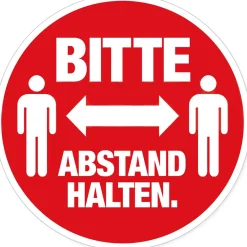 Herma Hinweisetiketten Abstand rot/weiss Text/Pict. 5St.