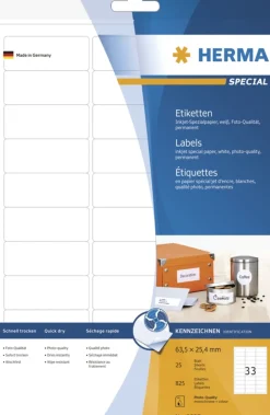 Herma 8837 Inkjet-Etiketten 6.35x2.54 cm (25 Blatt (825 Etiketten))