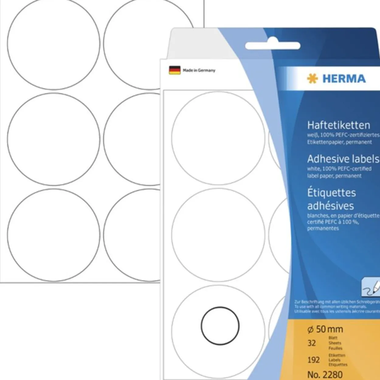 Herma 2280 rund Vielzwecketiketten 5x5 cm (32 Blatt (192 Etiketten))