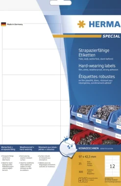 Herma 4692 strpazierfähig Universal-Etiketten 9.7x4,23 cm (25 Blatt (300 Etiketten))