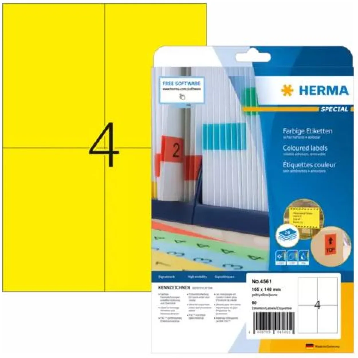 HERMA Universal-Etiketten SPECIAL, 105 x 148 mm, gelb