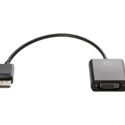 HP Displayport Adapter Displayport Stecker auf DVI 24+1 Buchse Schwarz mit Arretierung / vergoldet