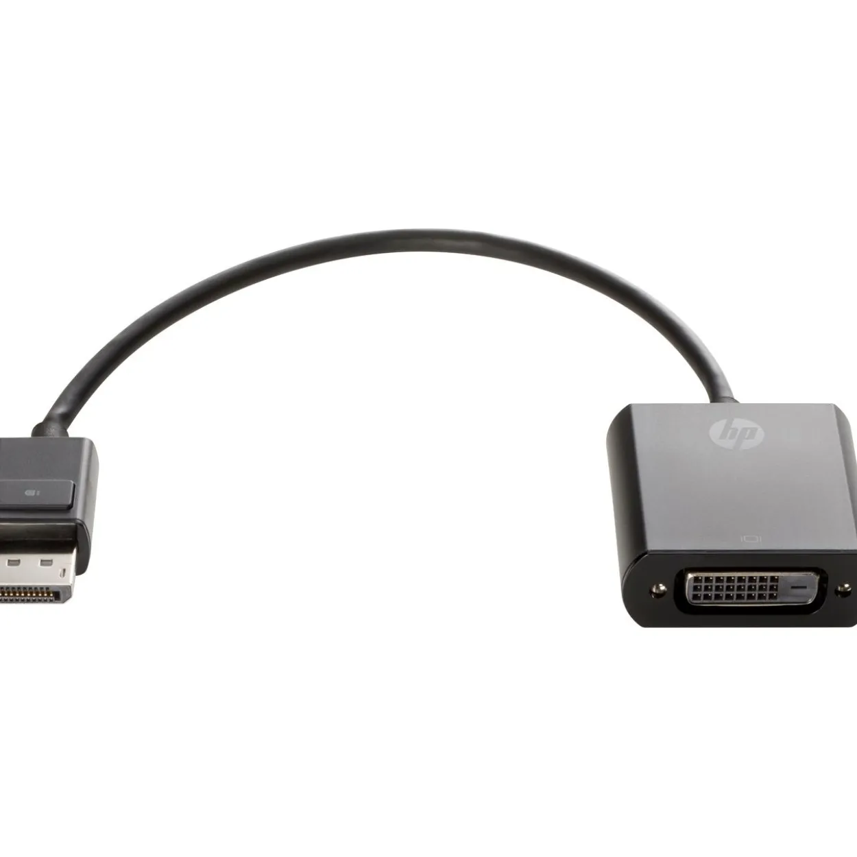 HP Displayport Adapter Displayport Stecker auf DVI 24+1 Buchse Schwarz mit Arretierung / vergoldet