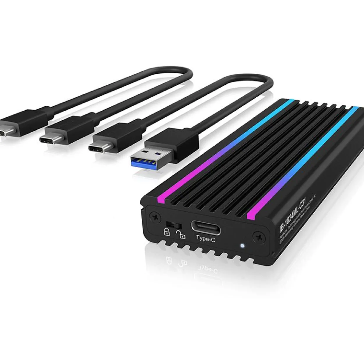 ICY BOX Externes Type-C Gehäuse für M.2 NVMe SSD extern retail