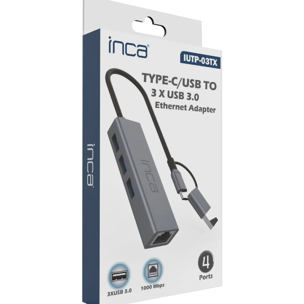 INCA Adapter IUTP-03TX Ethernet > USB und Typ-C 1000Mbit/s