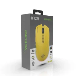 INCA Gaming Maus RGB/ 7200DPI/ 7Tasten/USB/BT 1.50m gelb