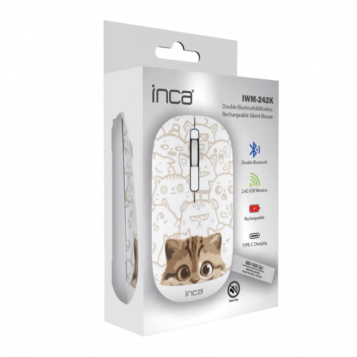 INCA Maus IWM-242K Wireless, Katzenmotiv