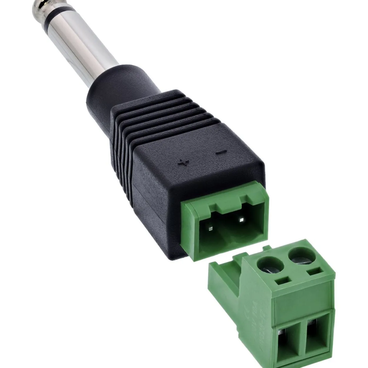 InLine Adapter Audioadapter 6.3mm Klinke Stecker Mono auf Terminalblock Schwarz
