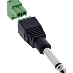 InLine Adapter Audioadapter 6.3mm Klinke Stecker Mono auf Terminalblock Schwarz